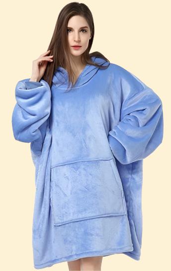 SnuggleShell Blanket Hoodie - Light blue